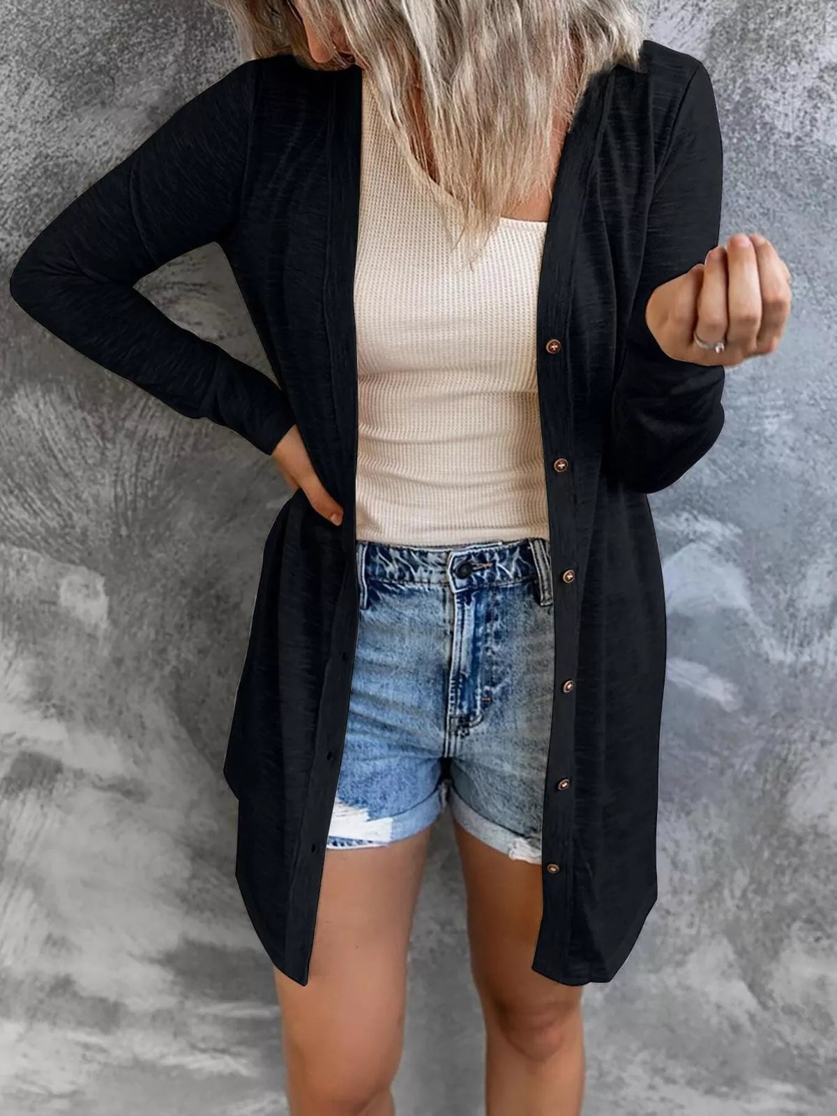 Everyday Lightweight Button Cardigan