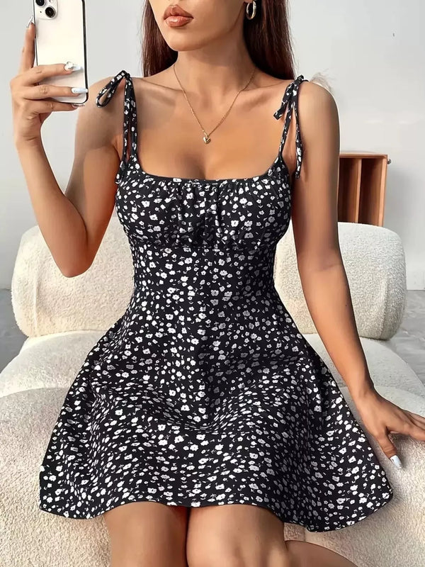 Wildflower Tie-Strap Mini Dress