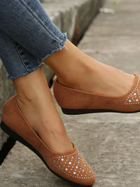 Crystal-Embellished Ballet Flats