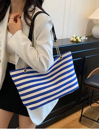 Breton Stripe Chain Shoulder Bag