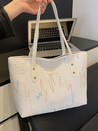 Soundwave Print Faux-Leather Tote