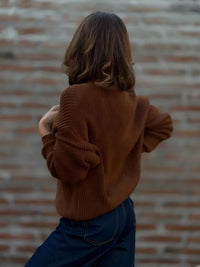 V-Neck Button-Up Knit Cardigan