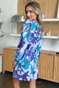 Blue Bloom Long-Sleeve Playsuit
