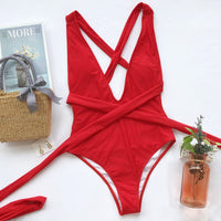 Hot Pink Plunge Wrap Swimsuit
