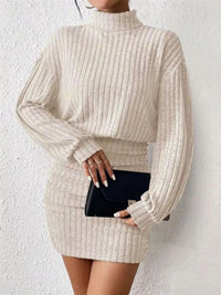 Cosy Knit Roll-Neck Bodycon Mini