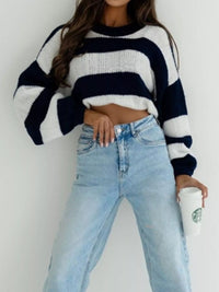 Bold Stripe Drop-Shoulder Jumper