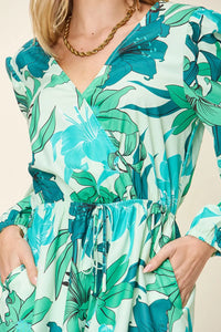 Blue Bloom Long-Sleeve Playsuit