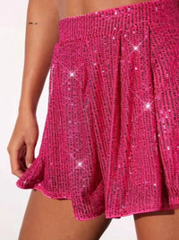 Silver Sequin Party Shorts