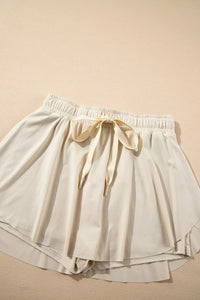 Drawstring High Waist Lined Active Skorts