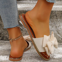 Pearl Bow Slider Sandals