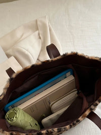 Leopard Faux-Fur Tote Bag