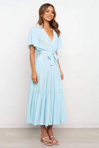 Garden Party Tie-Back Tiered Midi Dress