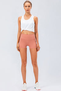 Wide-Waistband Slim-Fit Gym Shorts