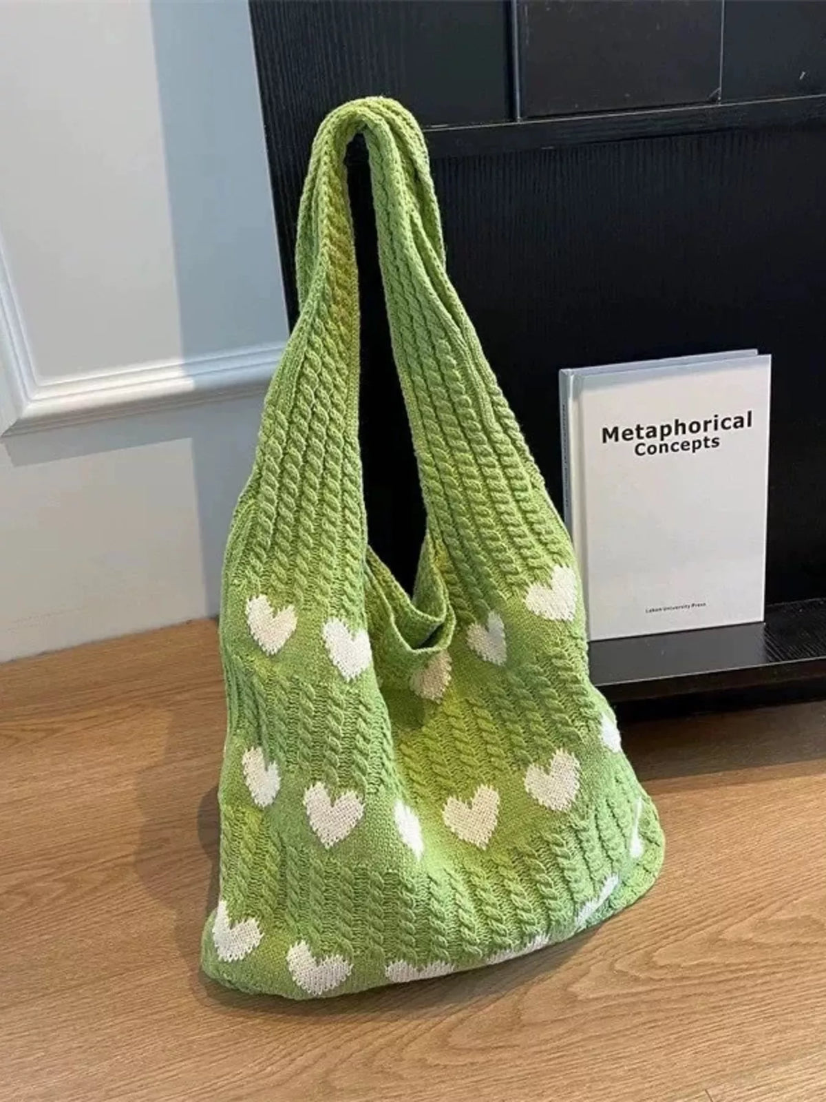 Sweetheart Knitted Top-Handle Bag