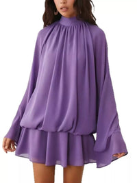 Tie-Back Flared-Sleeve Mini Dress