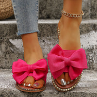 Pearl Bow Slider Sandals