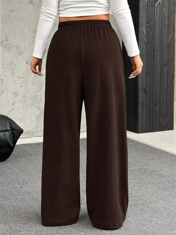 Drawstring Wide-Leg Lounge Trousers
