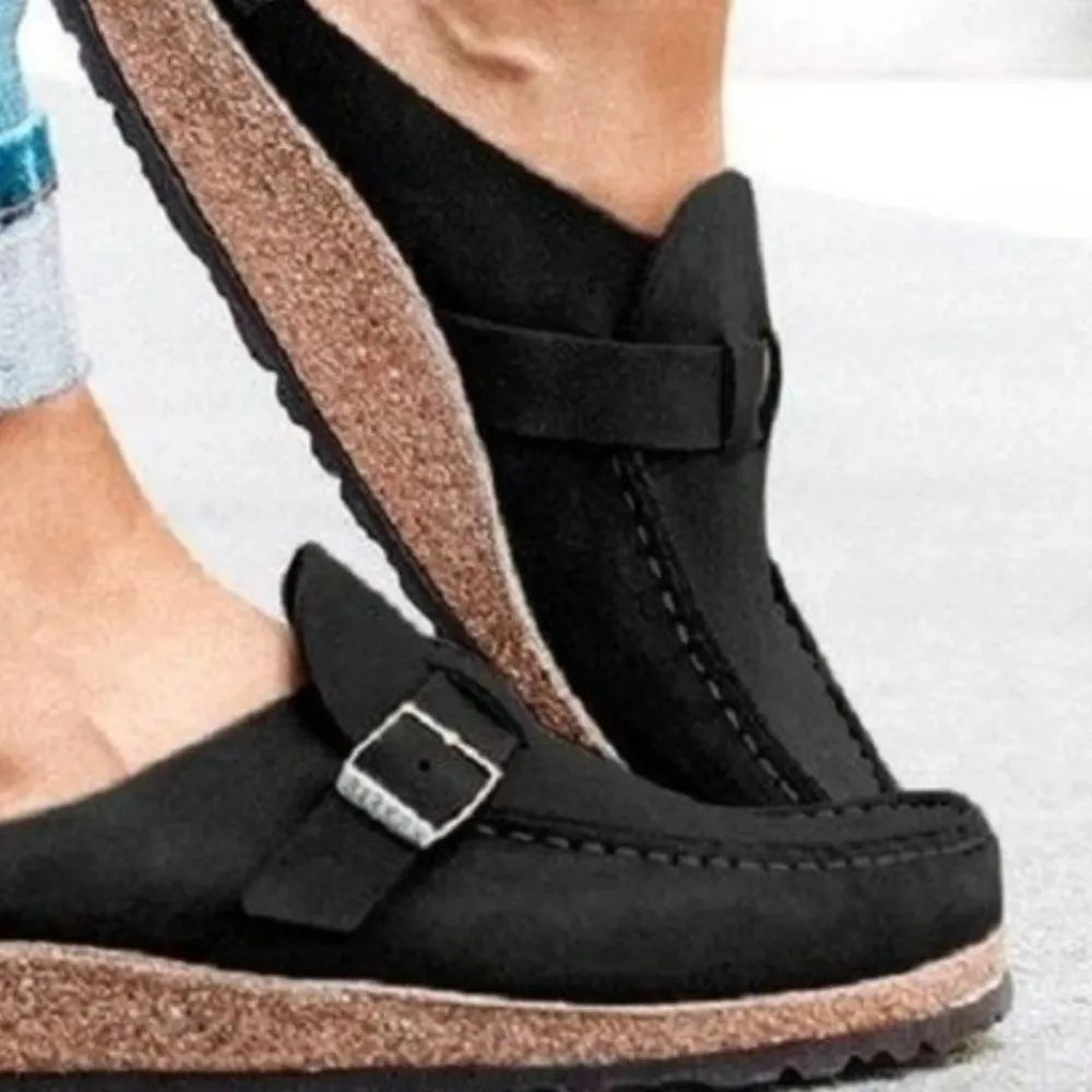 Buckle-Detail Low-Heel Loafers
