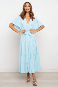 Garden Party Tie-Back Tiered Midi Dress