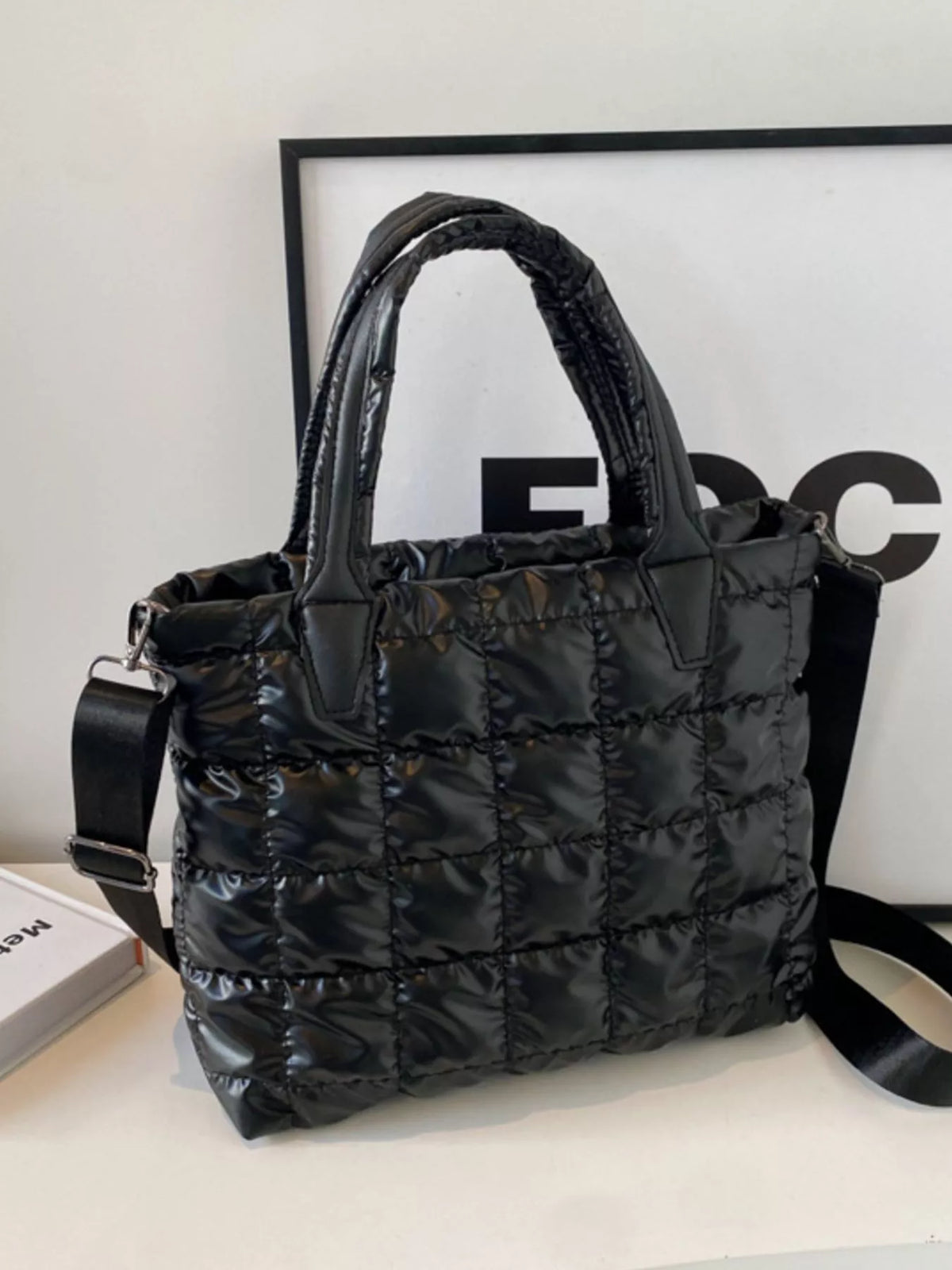 Quilted Bubble Crossbody Tote