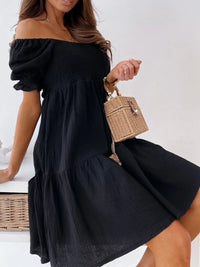 Bardot Smocked Off-Shoulder Mini Dress