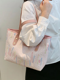 Soundwave Print Faux-Leather Tote