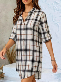 Check Button-Down Shirt Dress