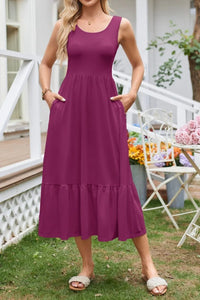 Buttercream Wide-Strap Tank Midi Dress