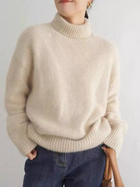 Ribbed Roll-Neck Drop-Shoulder Jumper