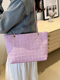 Pastel Tweed Chain Shoulder Bag