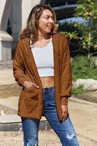 Cosy Teddy Hooded Jacket with Pockets