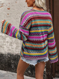 Bold Multicolour Geometric Knit Jumper