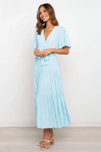 Garden Party Tie-Back Tiered Midi Dress