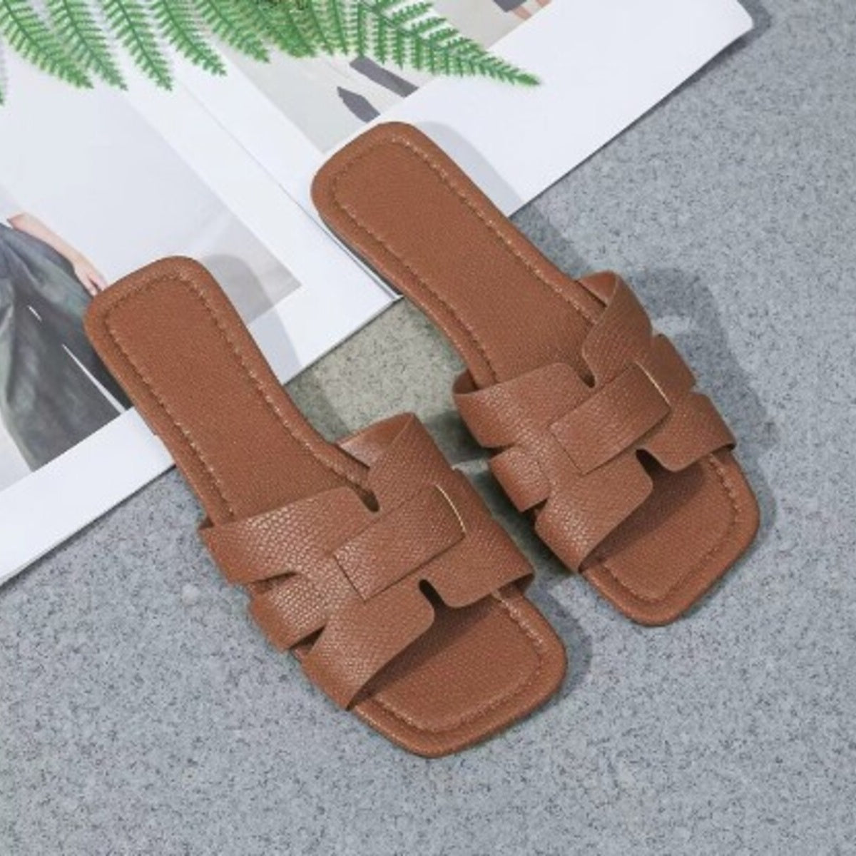 Minimalist Woven Slider Sandals