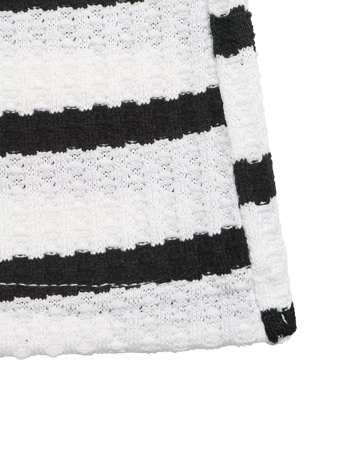 Monochrome Stripe Bodycon Midi Dress