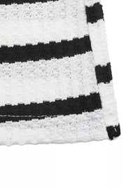 Monochrome Stripe Bodycon Midi Dress