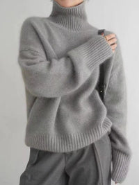 Ribbed Roll-Neck Drop-Shoulder Jumper