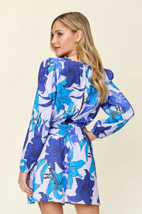 Blue Bloom Long-Sleeve Playsuit