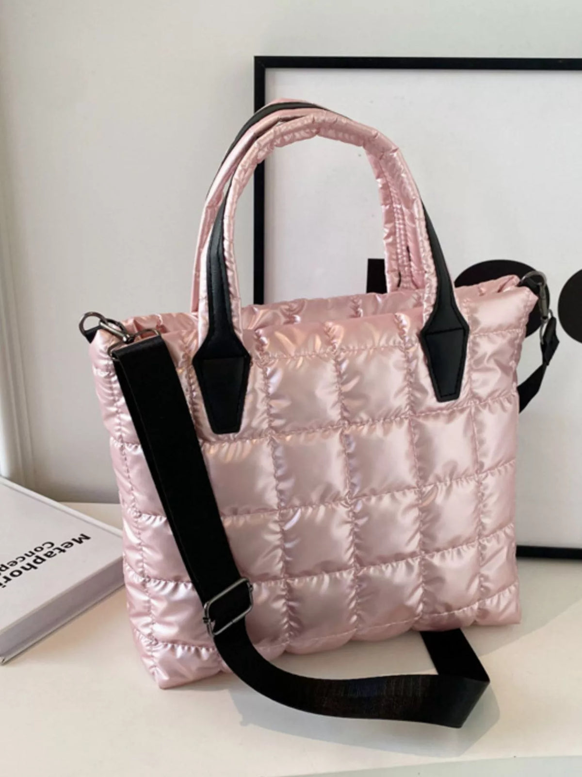 Quilted Bubble Crossbody Tote