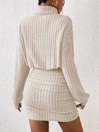 Cosy Knit Roll-Neck Bodycon Mini