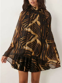 Tie-Back Flared-Sleeve Mini Dress
