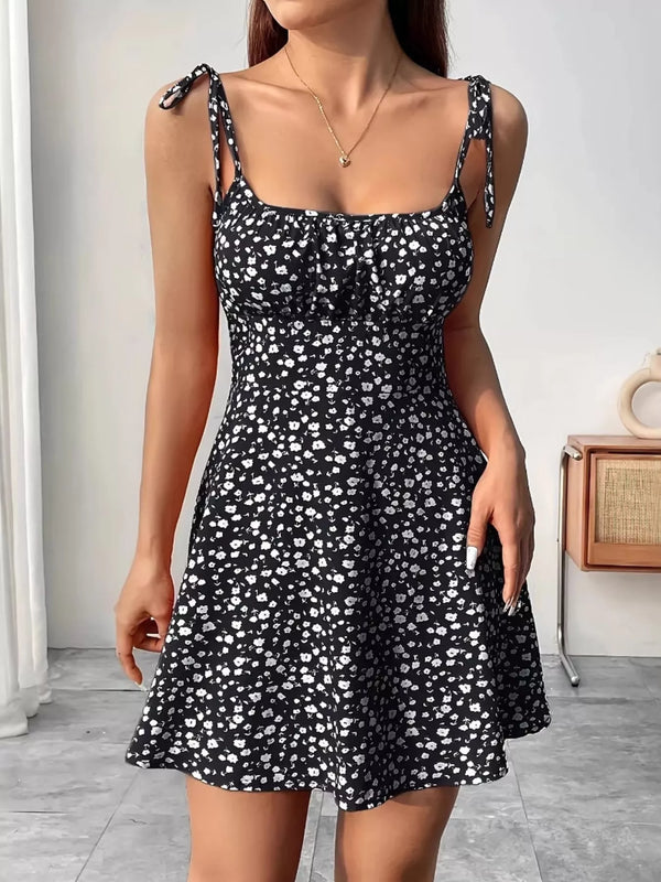 Wildflower Tie-Strap Mini Dress