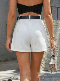 Tailored High-Waist Pleated Shorts