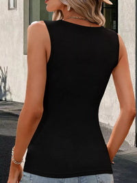 Wrap-Front Button Vest Top