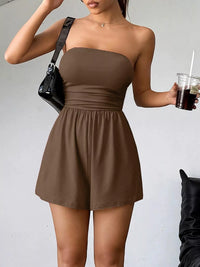 Strapless Ruched Bandeau Playsuit