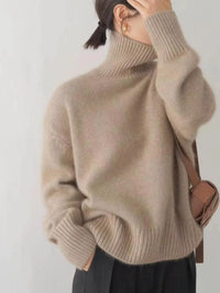 Ribbed Roll-Neck Drop-Shoulder Jumper