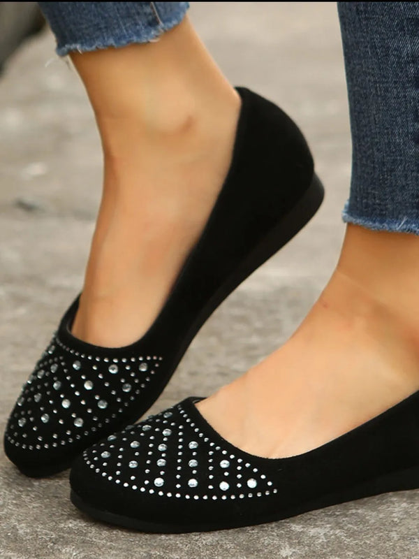 Crystal-Embellished Ballet Flats