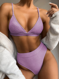 Powder Blue Ribbed Bikini Set