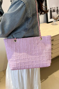 Quilted Chain-Handle Tote Bag