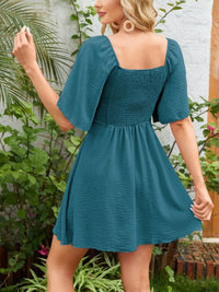 Tie-Front Flutter-Sleeve Beach Dress